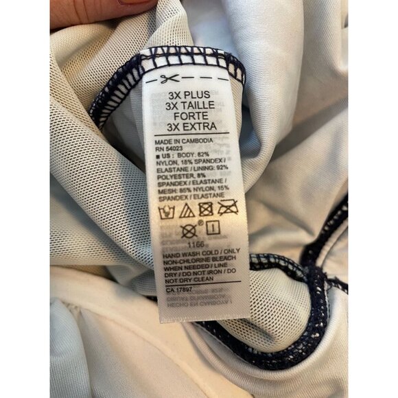 Old Navy V-Neck Secret-Slim 3X Underwire Swim Dress, Blue Shibori Tie-Dye, New - Picture 6 of 7